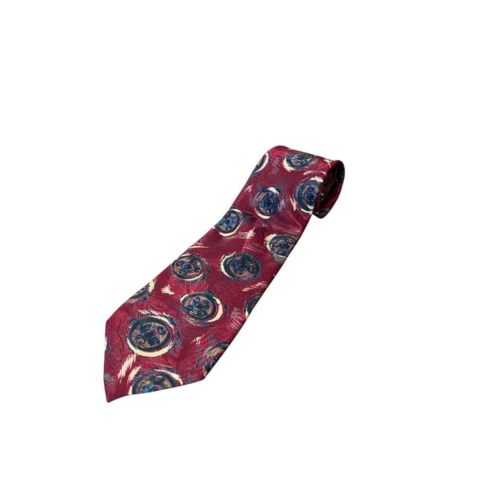 John Weitz Vintage Red Abstract Polyester Men’s‎ Neck Tie